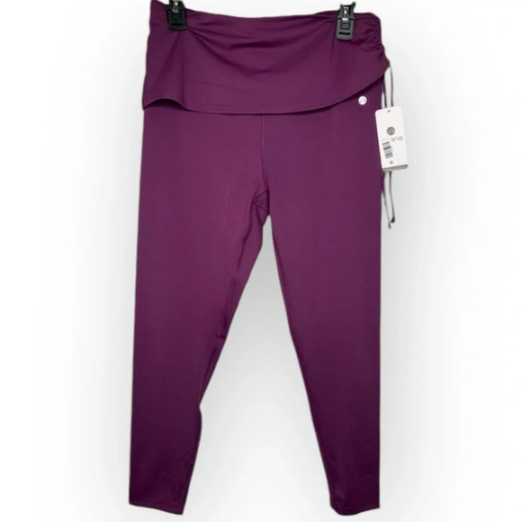 Apana High-Waisted Purple Leggings Size M Activewear Winter Plum Athleisure - Picture 1 of 11